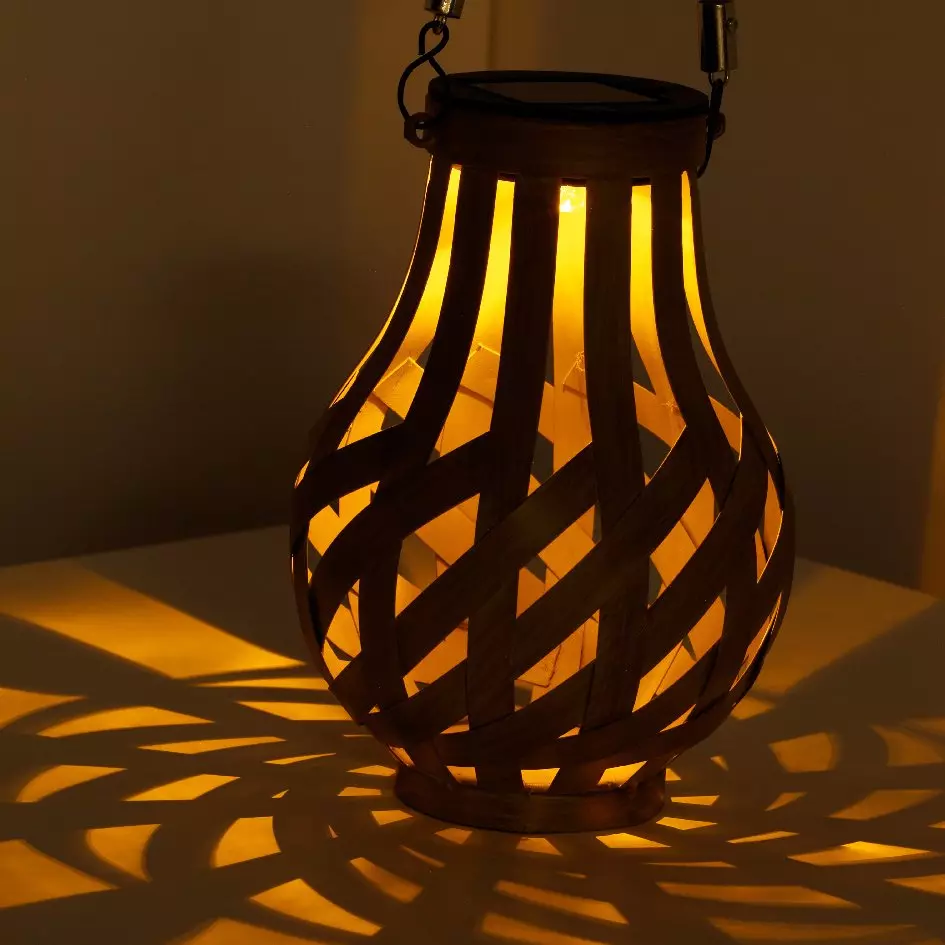 Lanterne solaire LED Ajourée effet flamme - Naturel/Blanc chaud 4