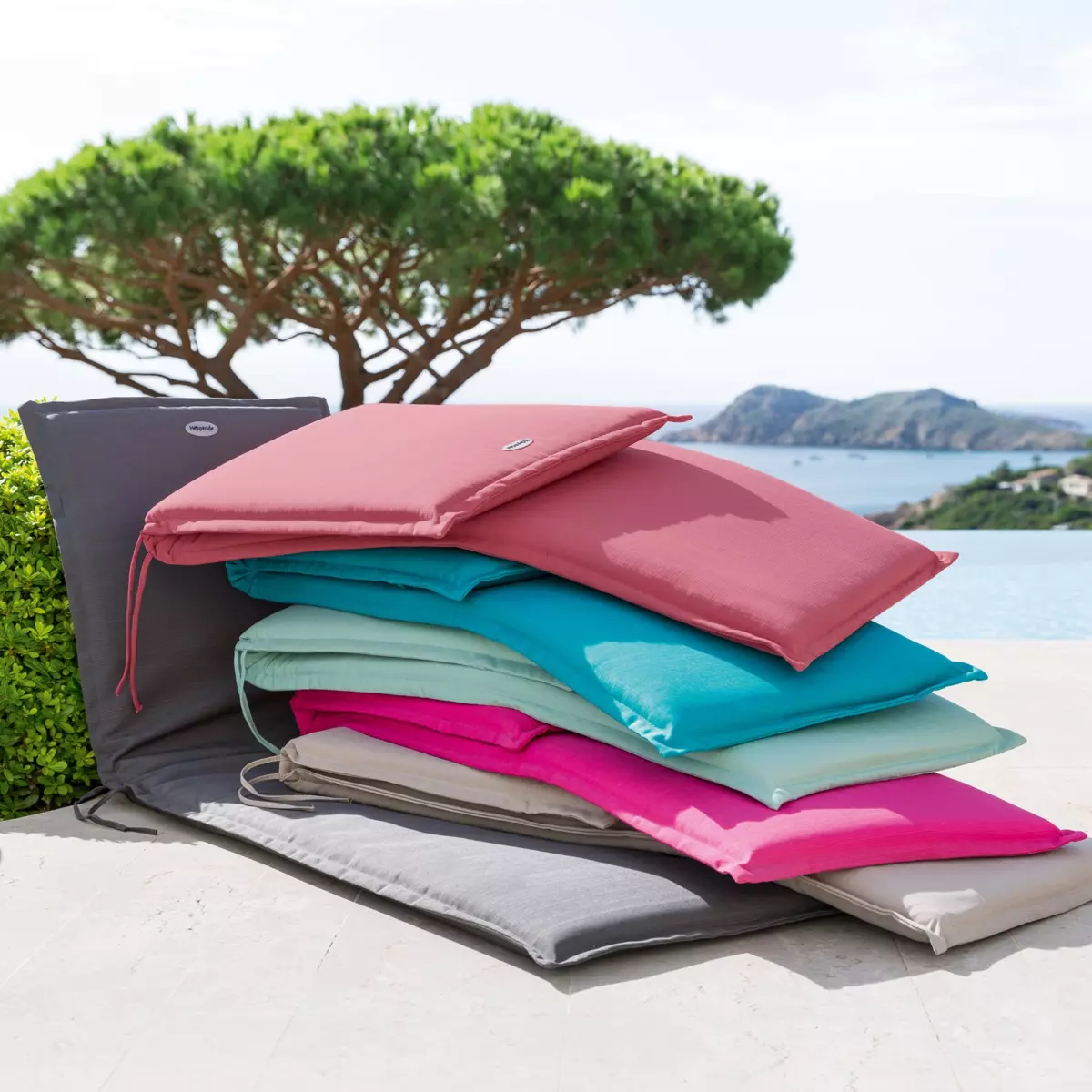 Coussin de transat déhoussable (L190 cm) Korai  Taupe 2