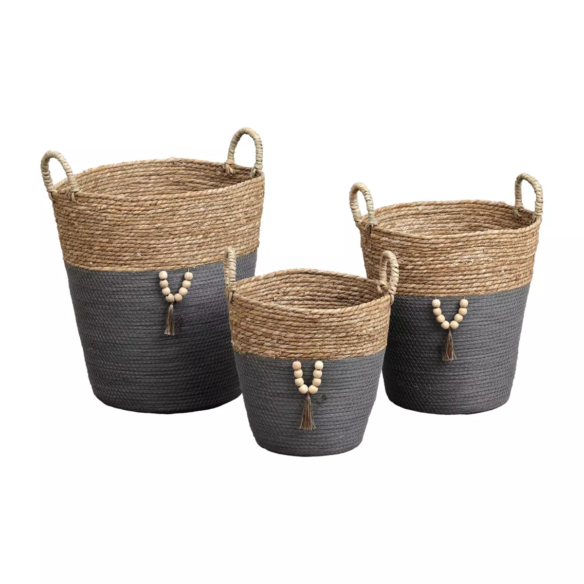 Juego de 3 cestas para ropa Jya Gris 1