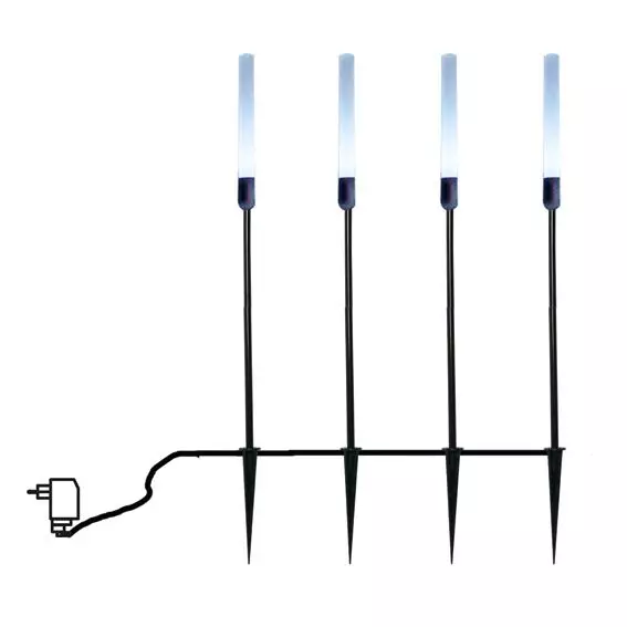 Set di 4 picchetti cilindrici Bianco 2