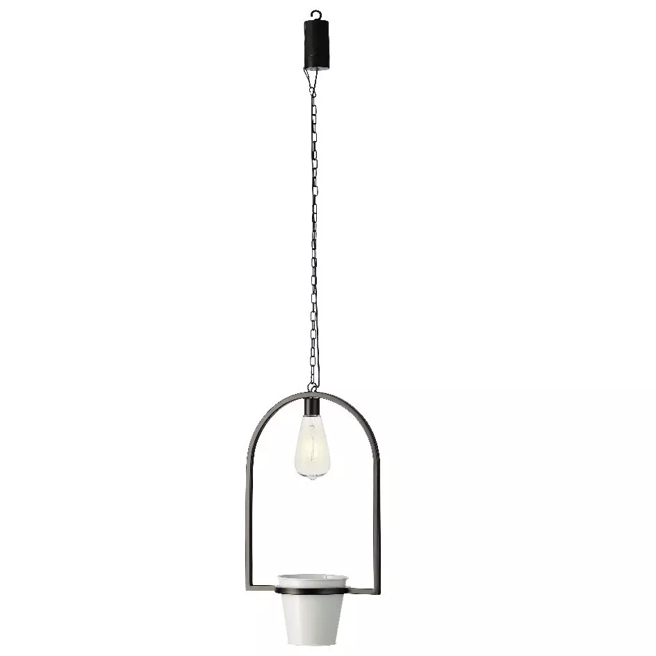 Übertopf mit LED Melya Weiß 2