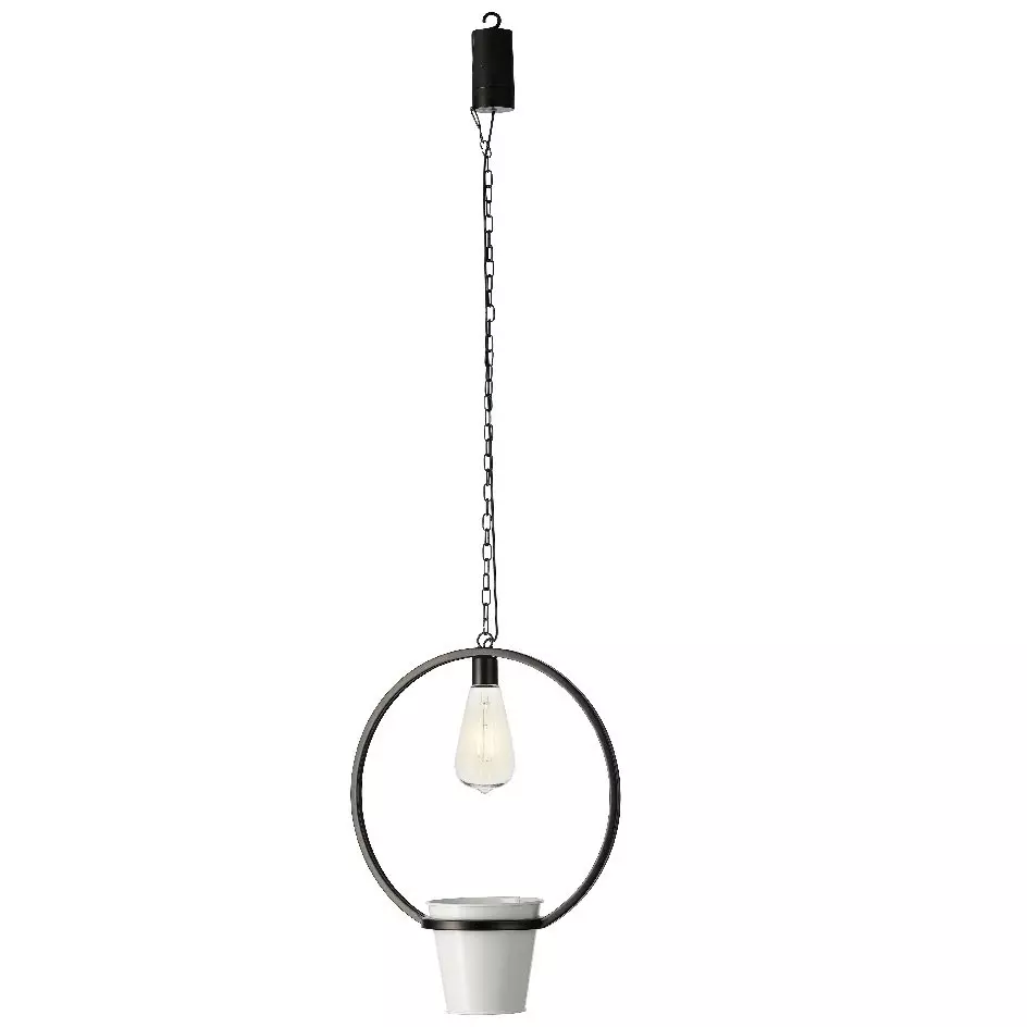 Übertopf mit LED Jiny Weiß 2