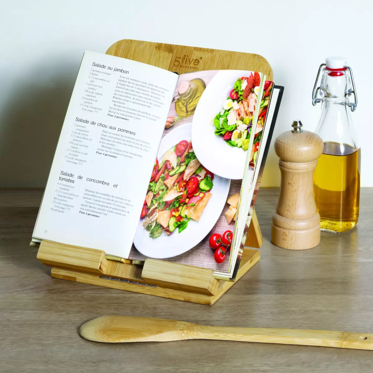 Halter für Tablet Holz Beige