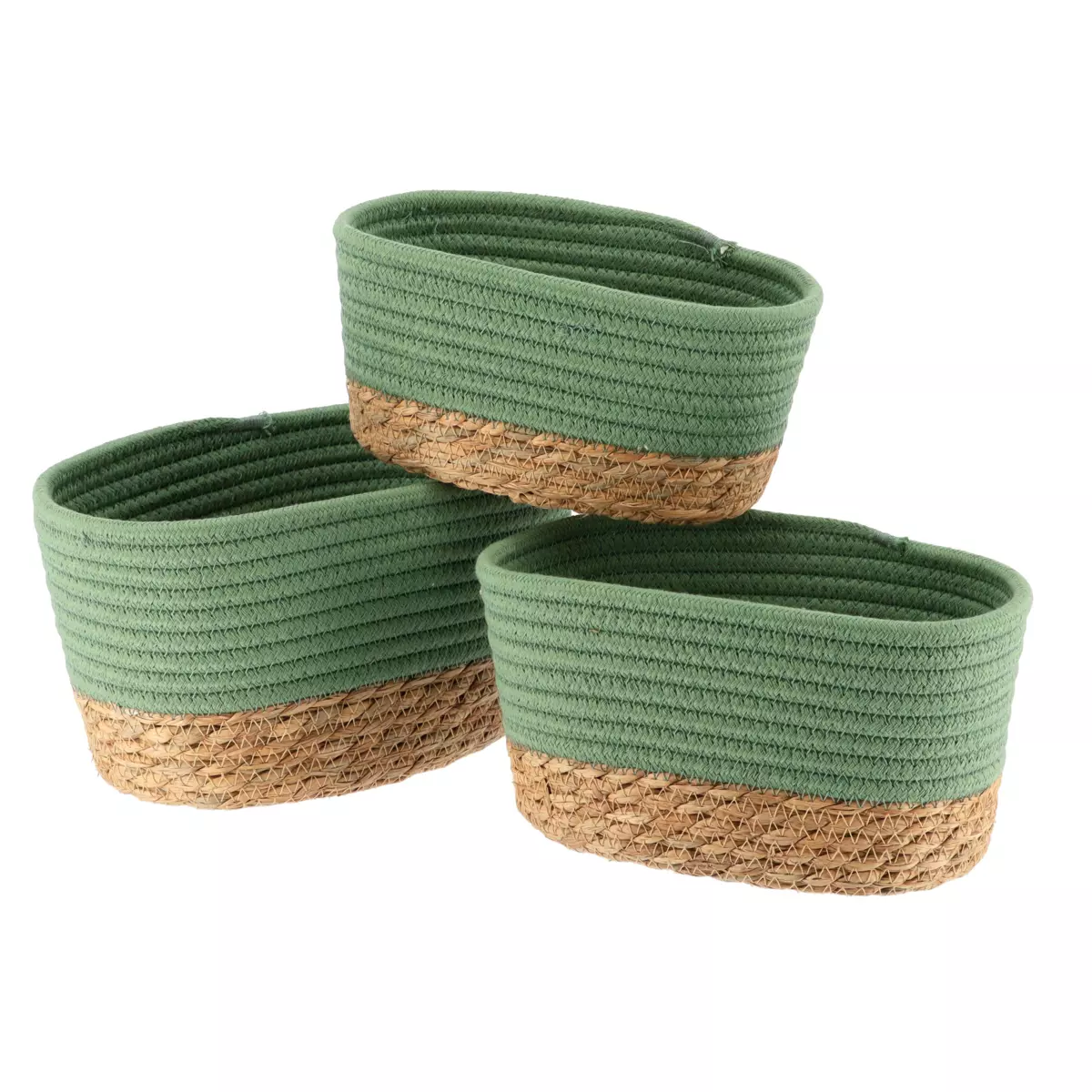 3er Set Körbe Timeless Grün 1