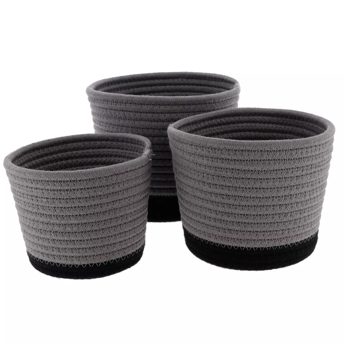 Lot de 3 paniers Black Line Gris/Noir 1