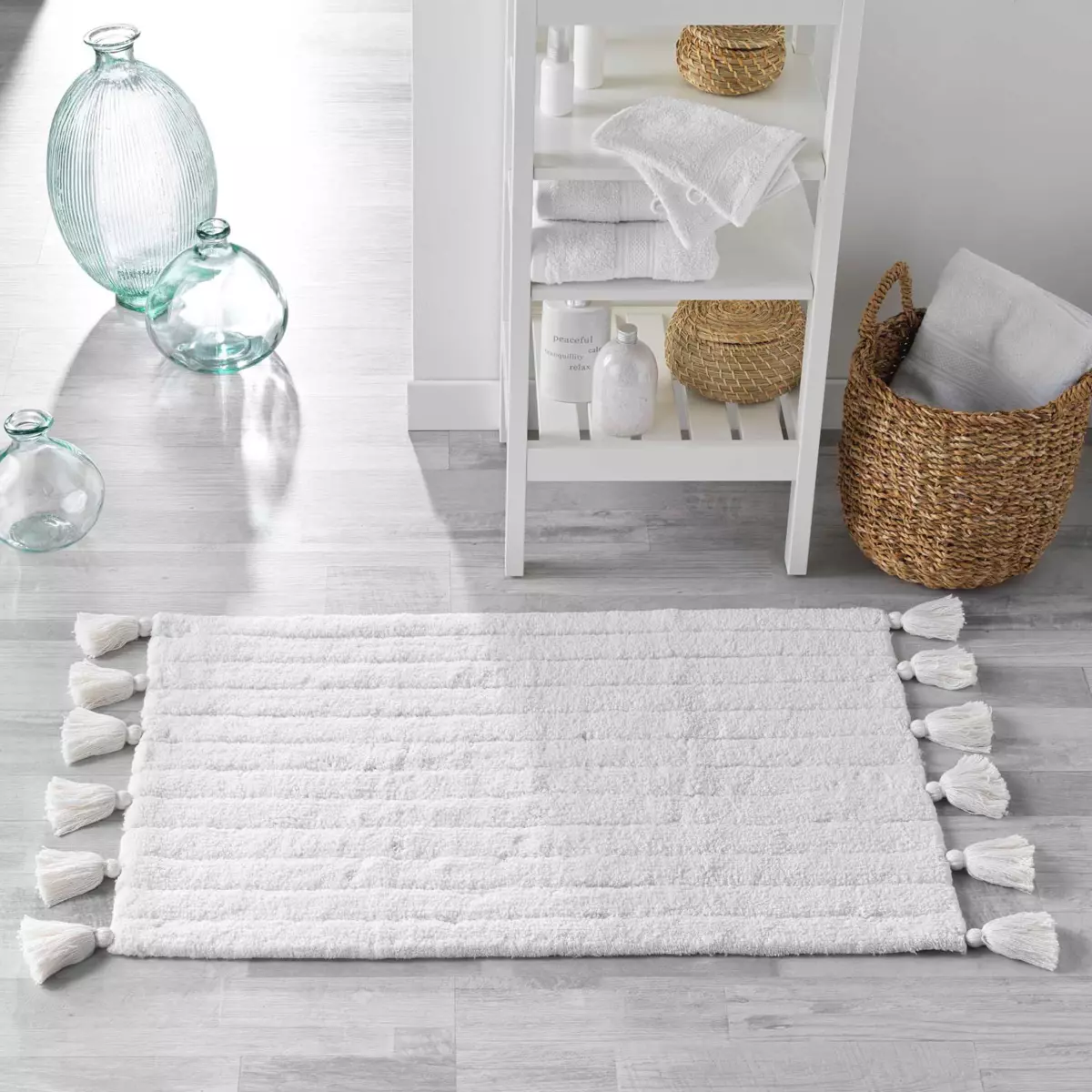 Tapis de bain (80 cm) Minatis Blanc 1