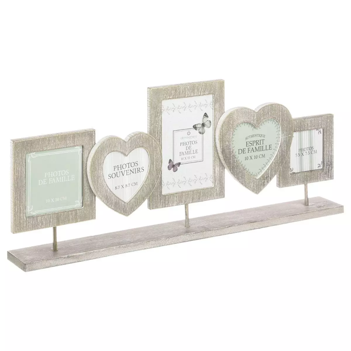 Portaretratos múltiple 5 fotos Estilo casa de campo Madera 1