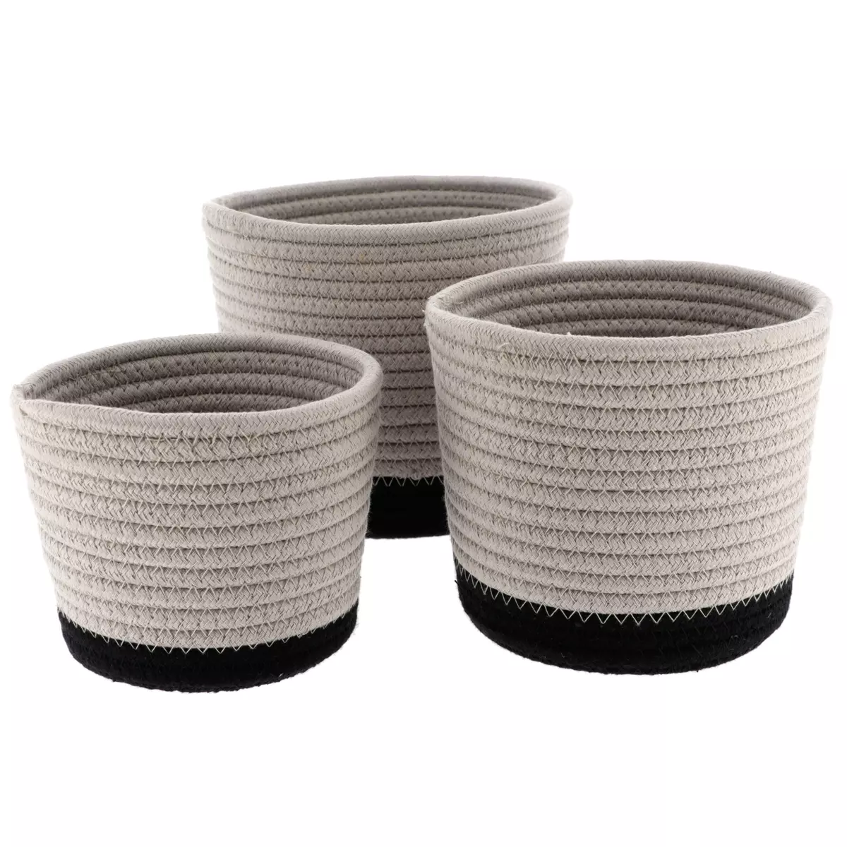 3er Set Körbe Black Line Taupe/Schwarz 1