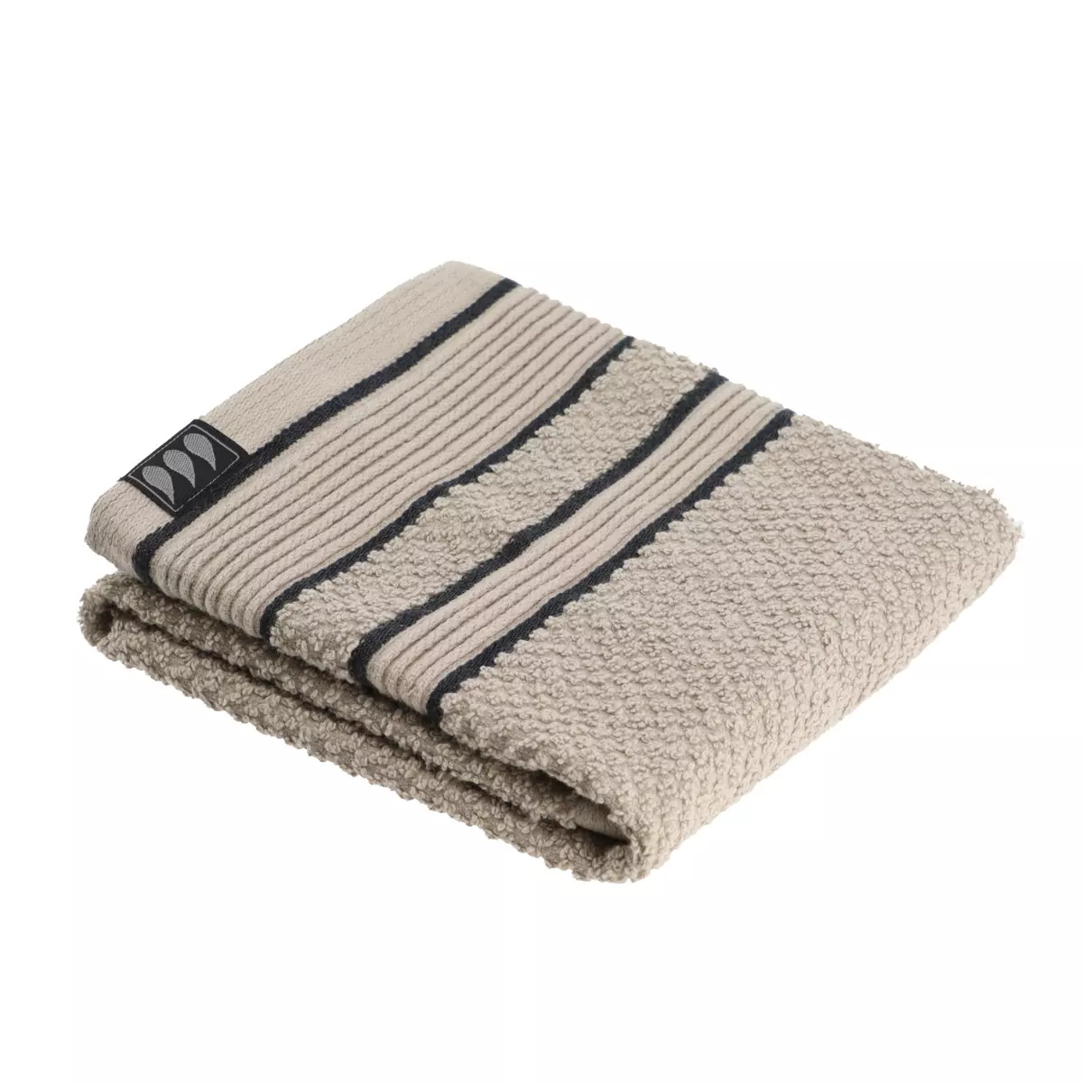 Handtuch (30 x 50 cm) Black Line Taupe / Schwarz 1