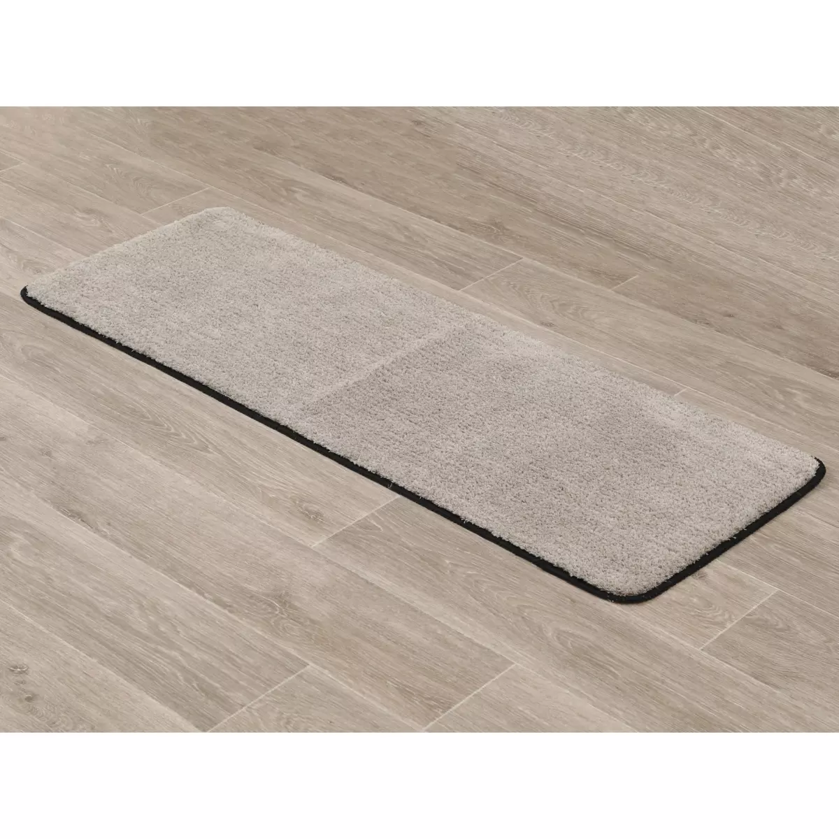 Tapis de bain antidérapant (120 cm) Black Line Gris ficelle / noir 1