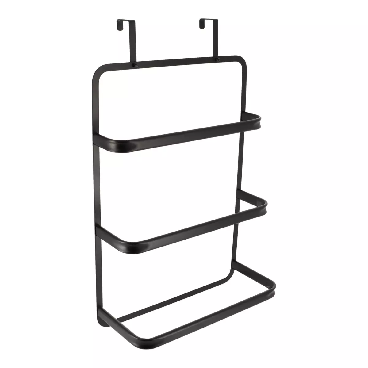 Porte serviette sur porte 3 barres Métal Noir 1