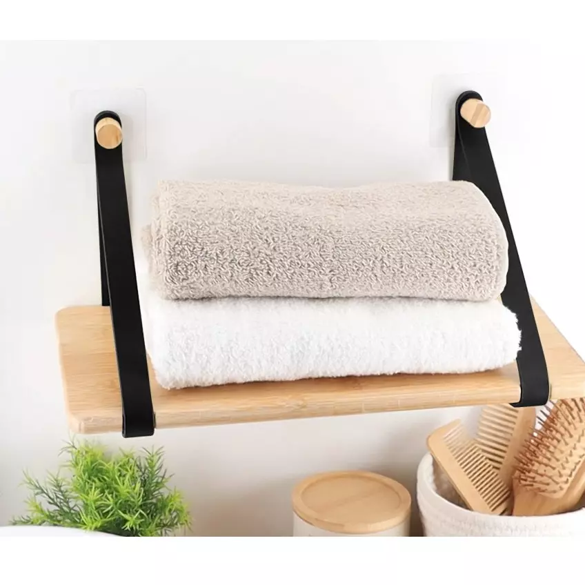 Estante adhesivo bambú Easy Chic Negro 1