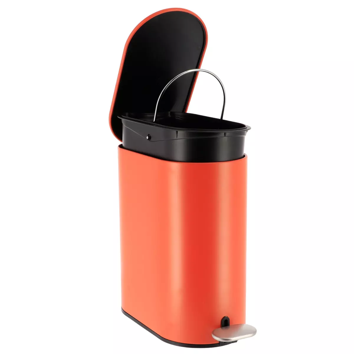 Pattumiera a pedale con freno di caduta Black Line Terra di siena 4