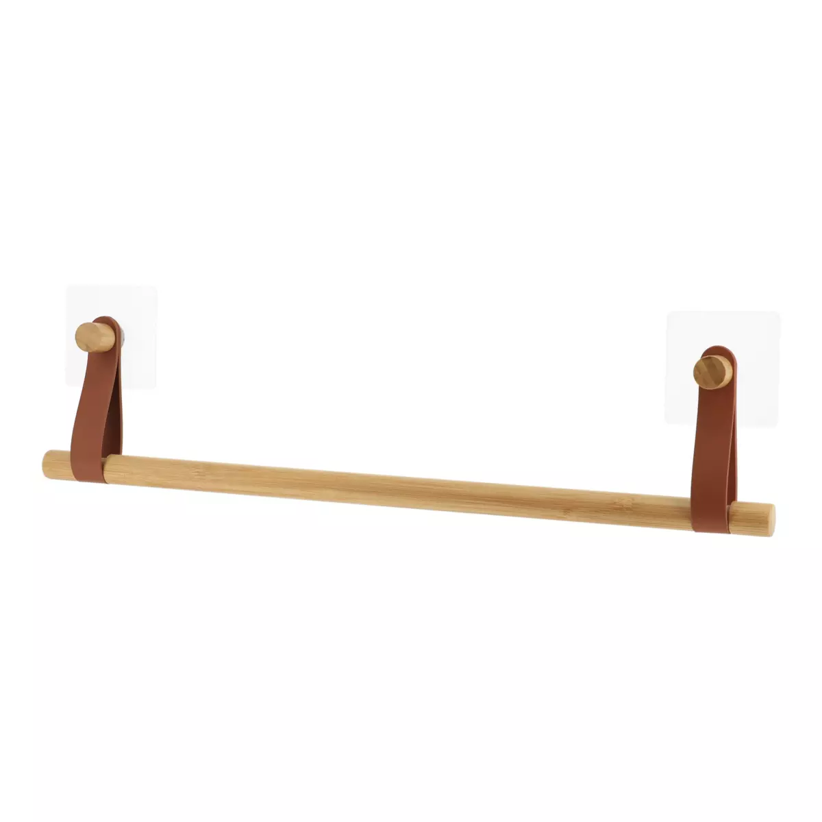 Porte serviette adhésif 1 barre Easy Chic Caramel 2