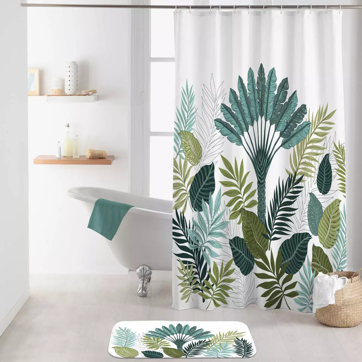 Rideau de douche (200 cm) Panazio Vert 1