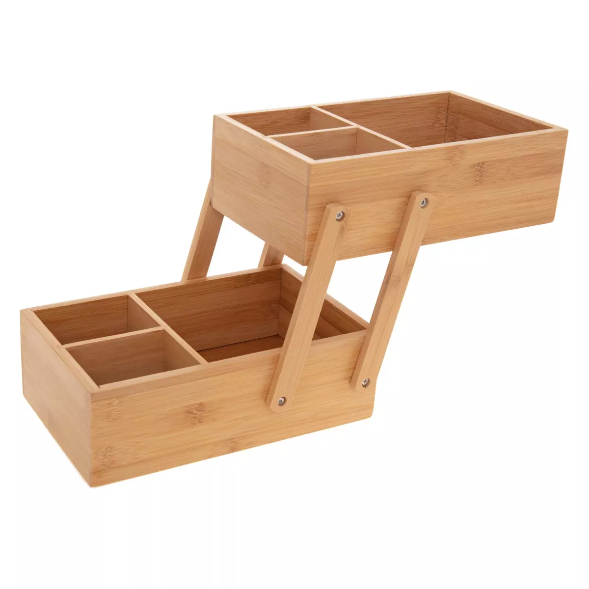 Organizer 2 Ebenen aus Bambus Naturfarben 1