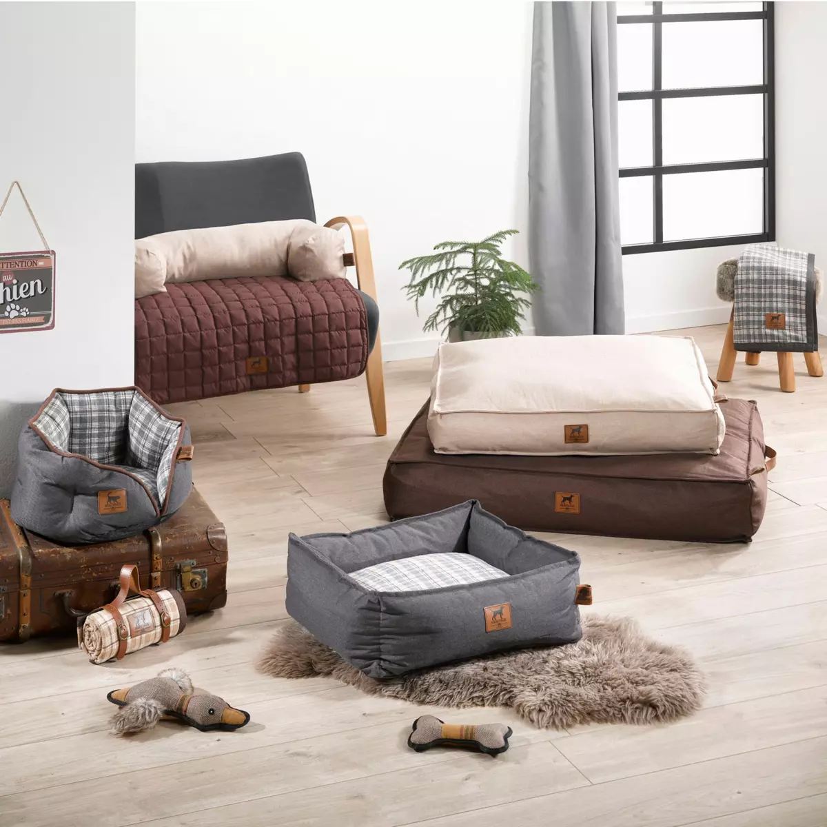 Plaid für Katzen/Hunde Héritage L100 cm Haselnussbraun 3