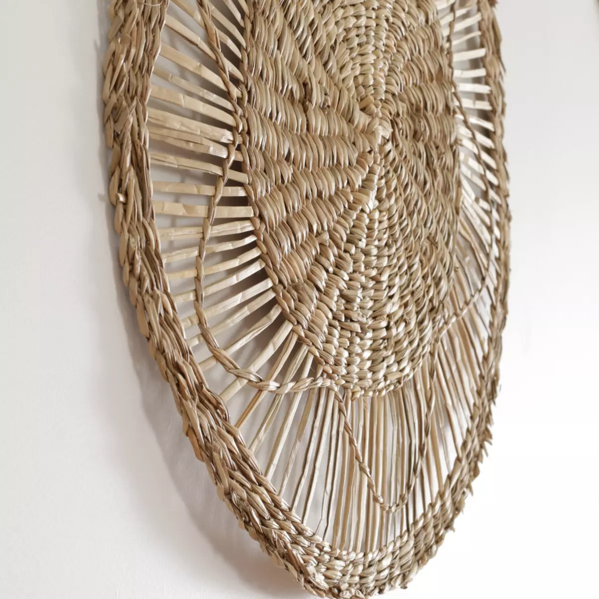 3er Set Wandobjekte aus Schilfrohr Seagrass Naturfarben 4