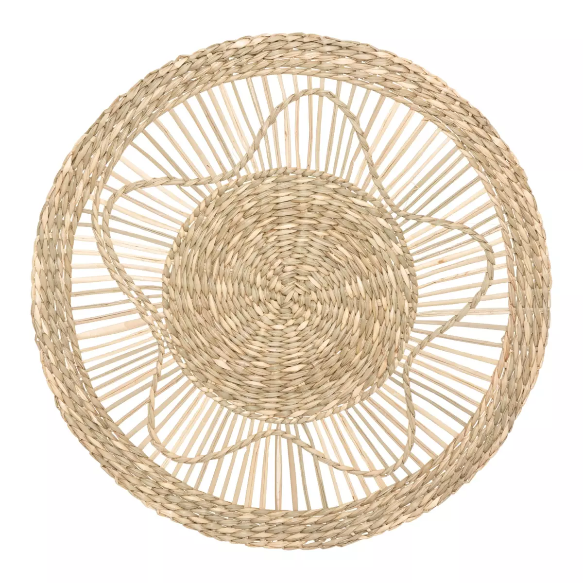 3er Set Wandobjekte aus Schilfrohr Seagrass Naturfarben 5