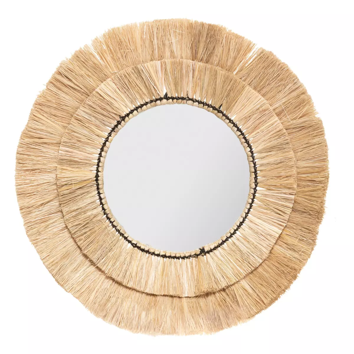 3er Set Spiegel aus Bast Alba Beige 7