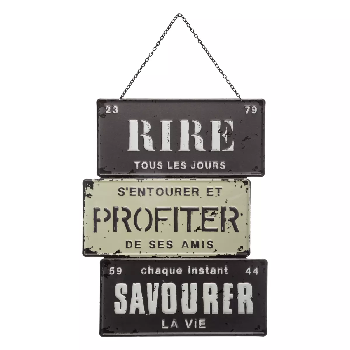 Vægdekoration i metal (H34 cm) Message Loft Sort