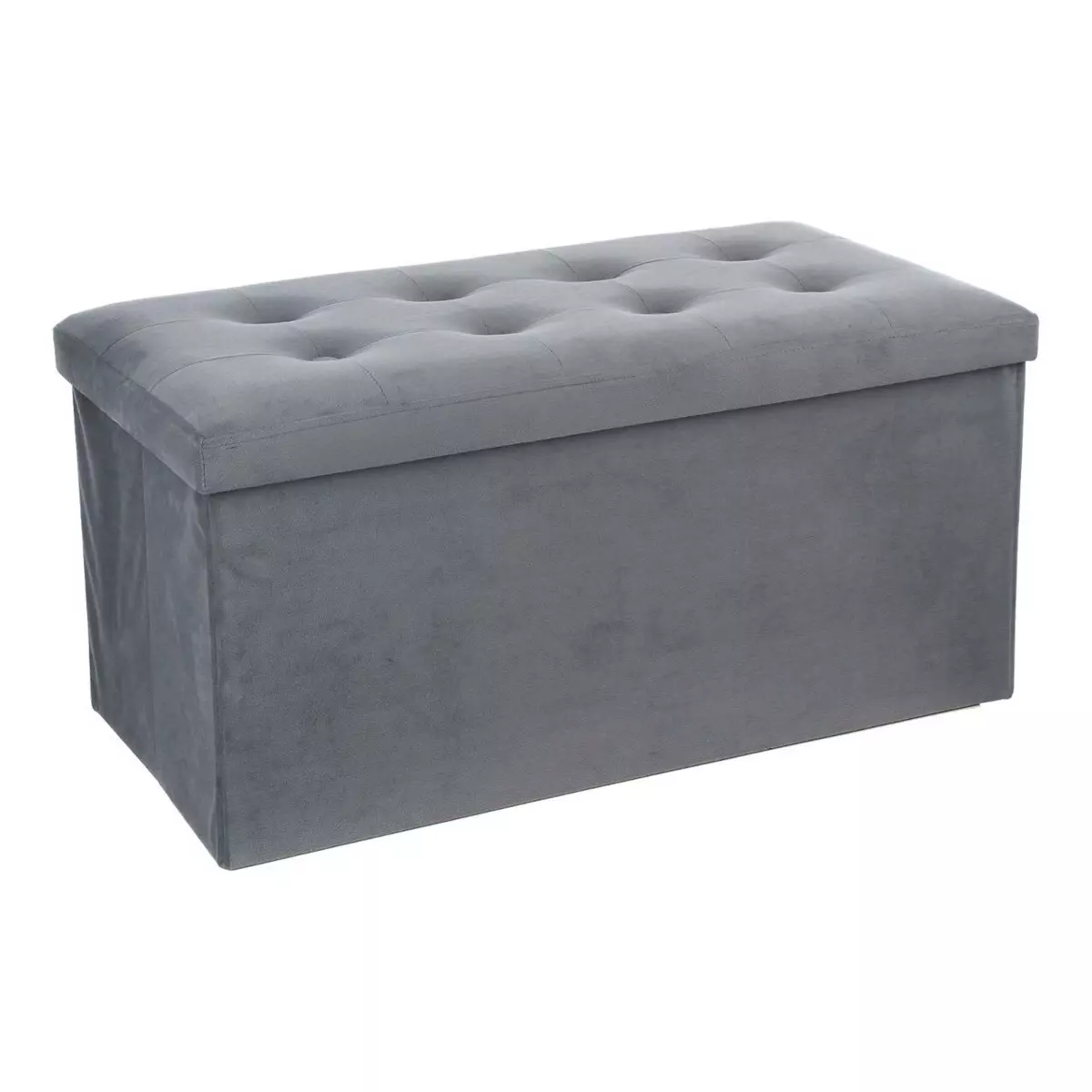 Pouf de rangement double Lysandre Velours Gris 1
