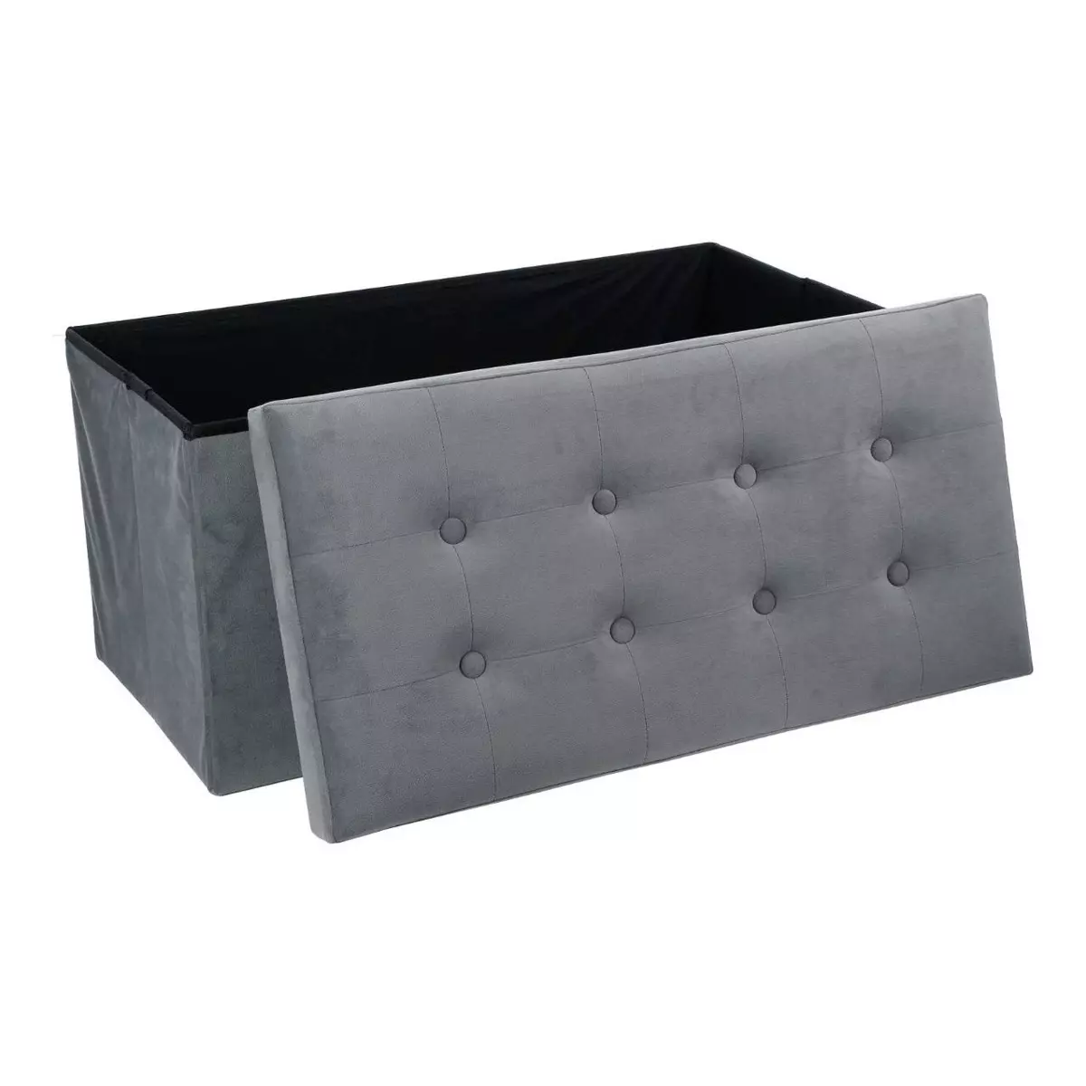 Puf para ordenar doble Lysandro Terciopelo Gris 2