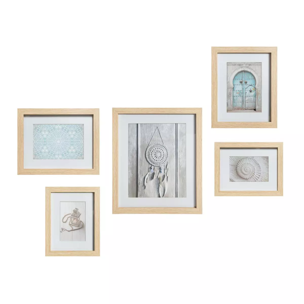 Lot de 5 cadres Ethnique Naturel 1