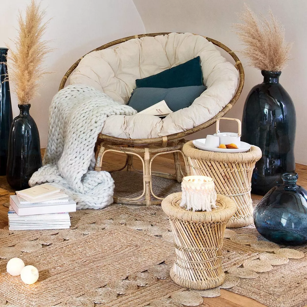 Lot de 2 tables d'appoint Corde Naturel 4