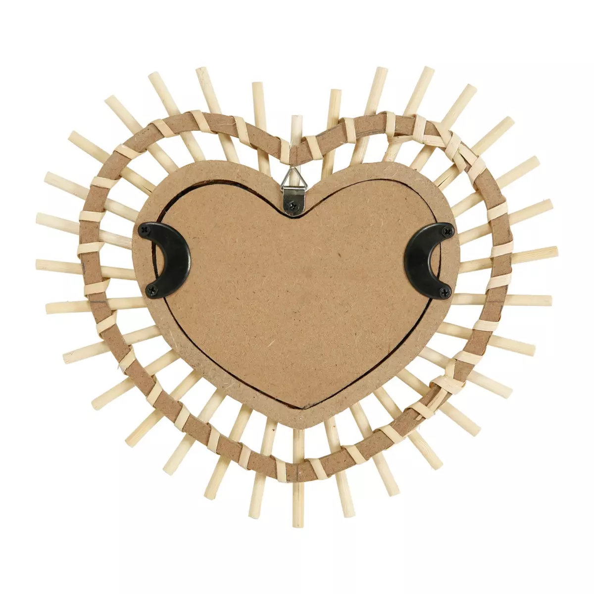 Miroir Bambou Coeur Beige 3