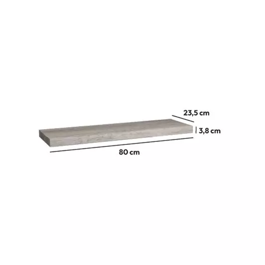 Wandplank (80 cm) Fixy Grijs eiken 3