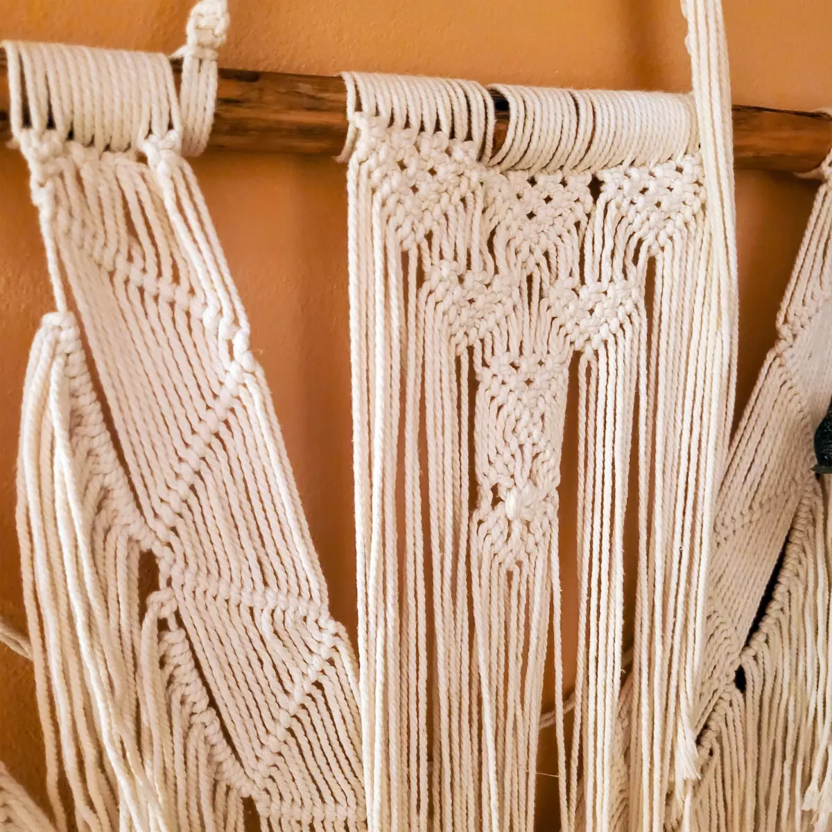 Décoration murale grand modèle Macramé Coton Beige 3