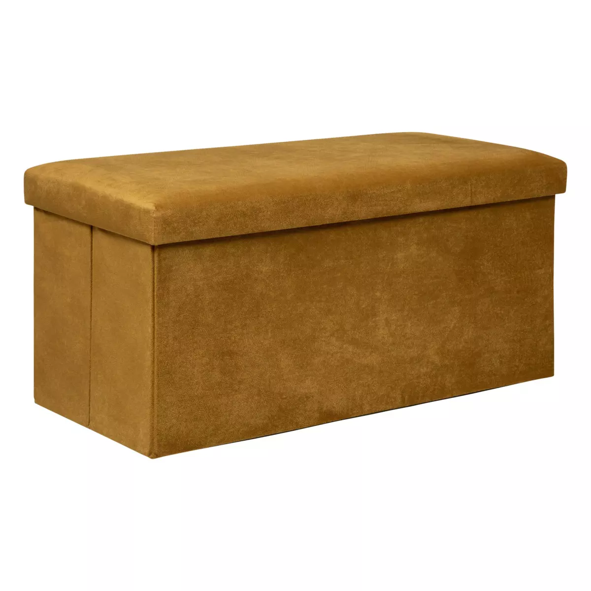 Pouf de rangement double Lilou Jaune moutarde 1