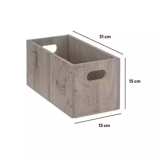 Contenitore (15 x 31 x 15 cm) Mano Grigio 3
