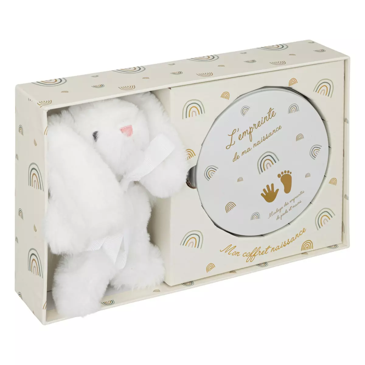 Coffret empreinte et peluche lapin Blanc 1