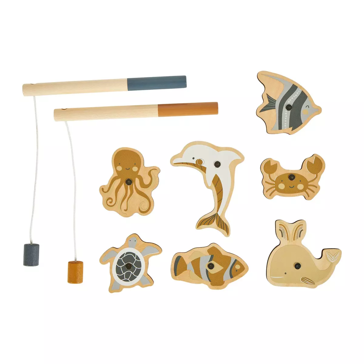 Jeu pêche à la ligne bois Animaux Multicolore 1
