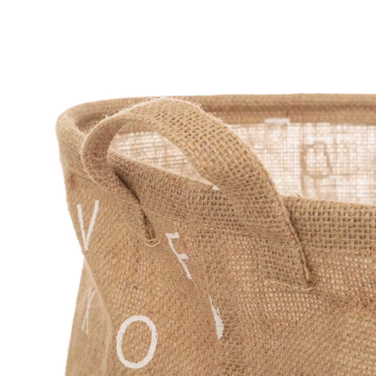 Panier à jouets jute Alphabet Beige 2