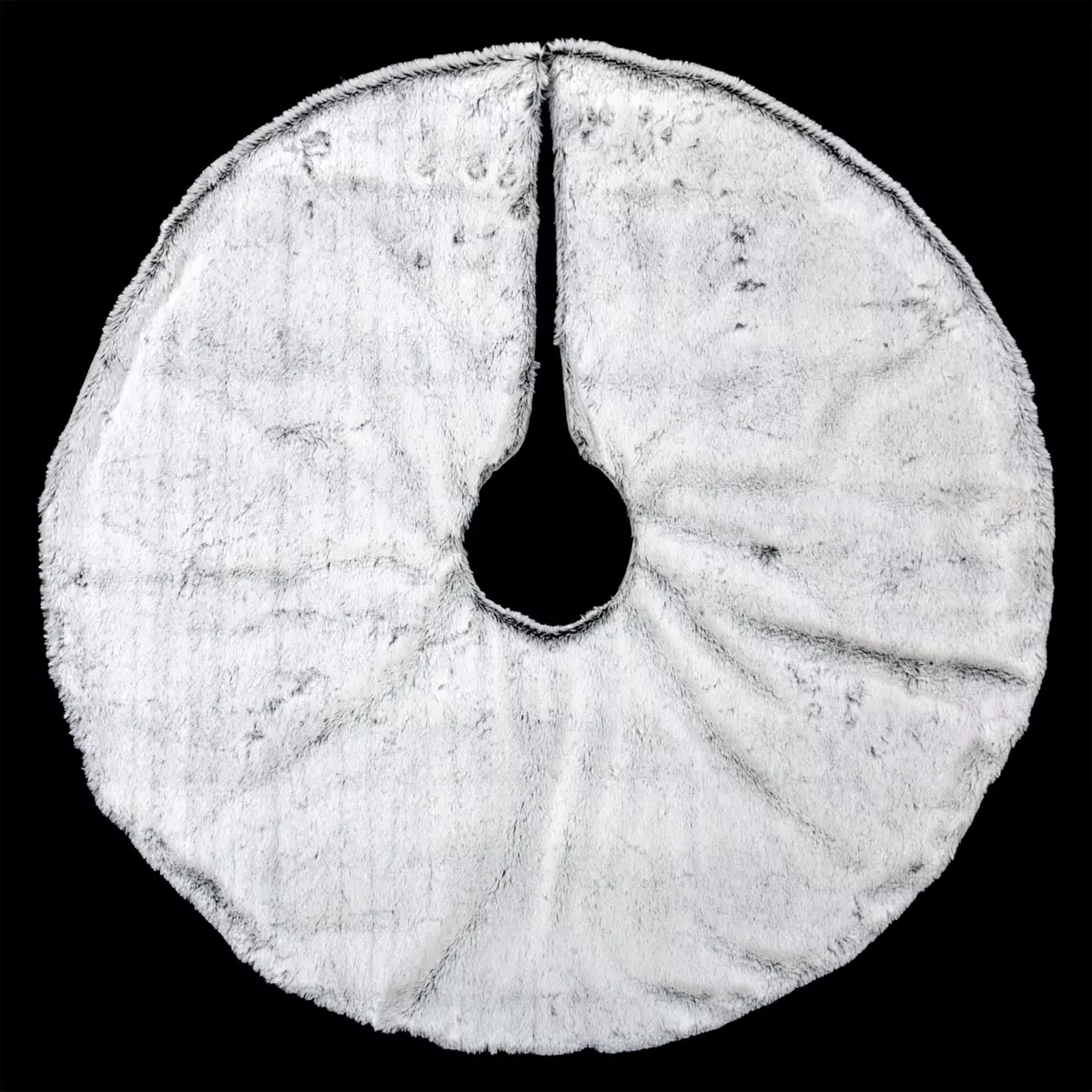 Tapis de sapin rond Fourrure grise 4