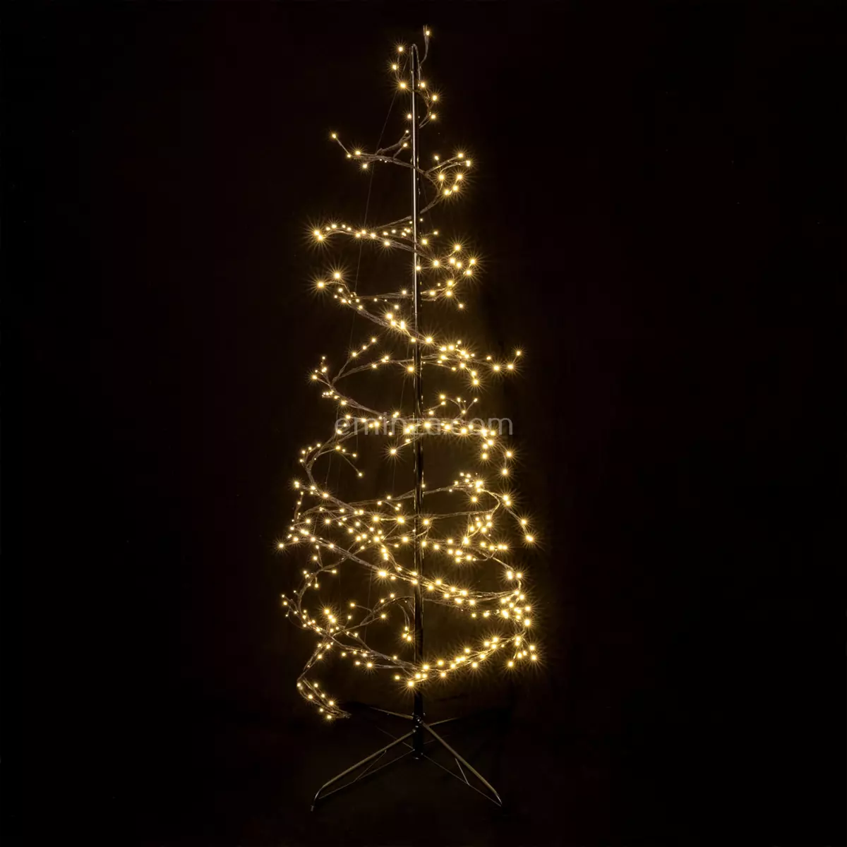 Árbol espiral luminoso Spiralis Negro Alto 150 cm Blanco cálido 1