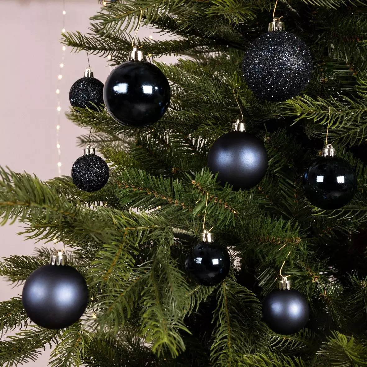 30er Set Weihnachtskugeln Alpin Dunkelblau