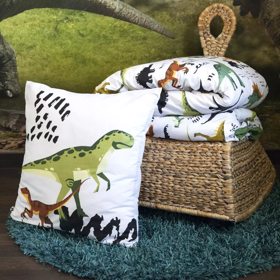 Housse de couette et une taie enfant coton (140 cm) Cretace Verte 4