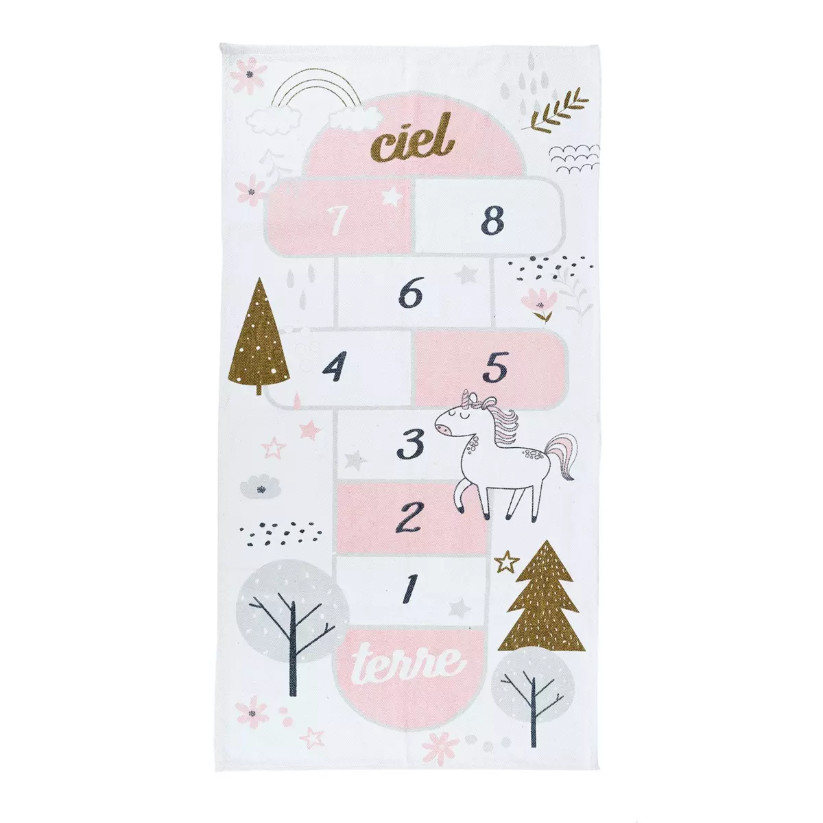 Tapis (140 cm) Marelle Rose 1
