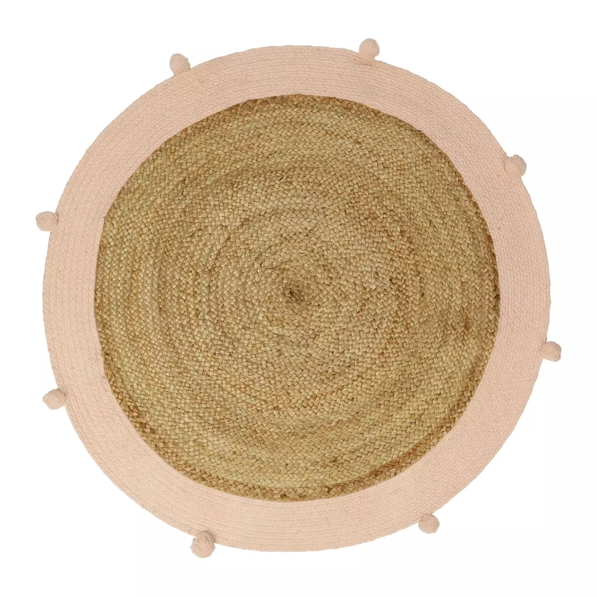 Tapis jute enfant (100 cm) Léa Rose