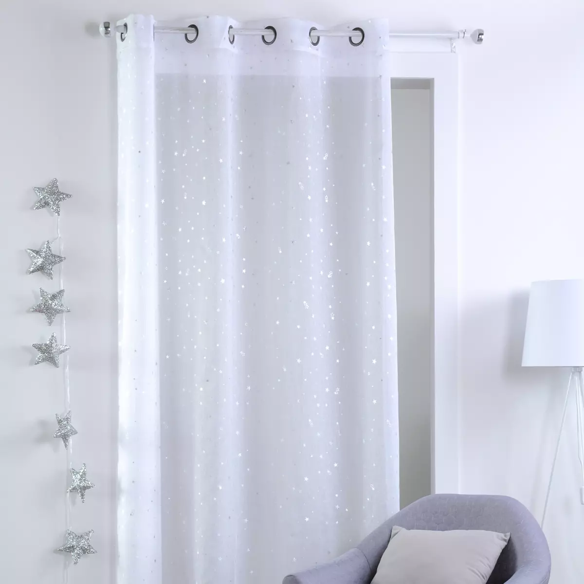 Voilage enfant (140 x 260 cm) Sterne Blanc 1