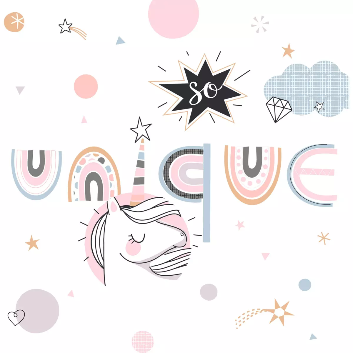 Housse de couette et une taie enfant coton (140 cm) Licorne Rose 4