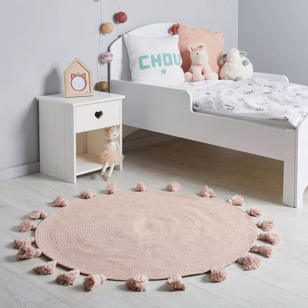 Tapis coton enfant (90 cm) Lou Rose