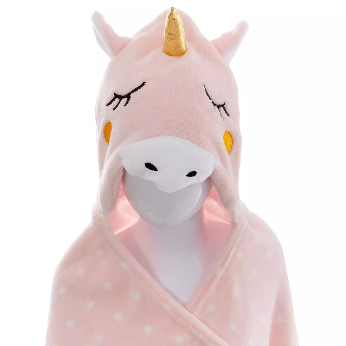 Plaid à capuche enfant Licorne Rose 1