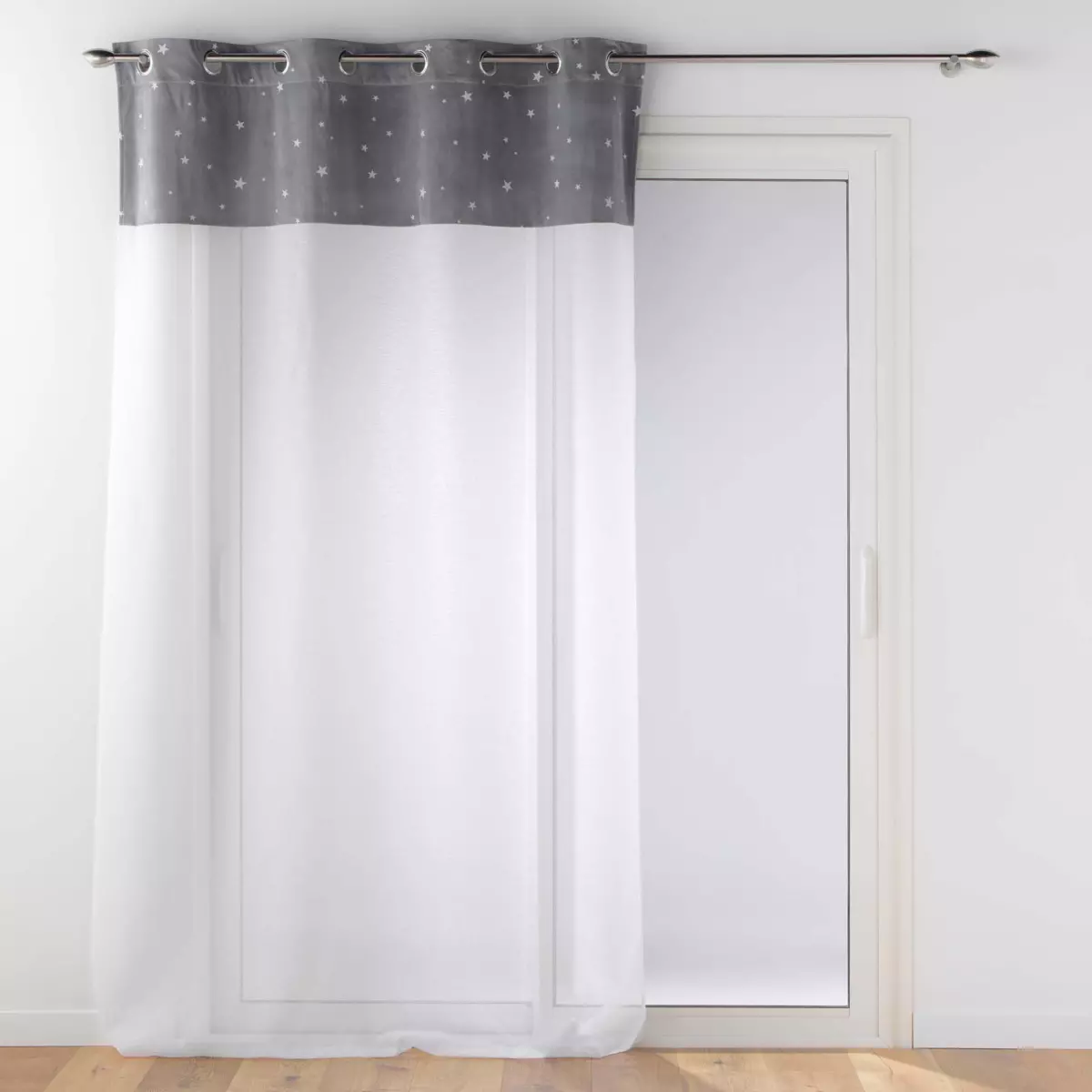 Voilage phosphorescent enfant (140 x 240 cm) Moonlight Gris 2