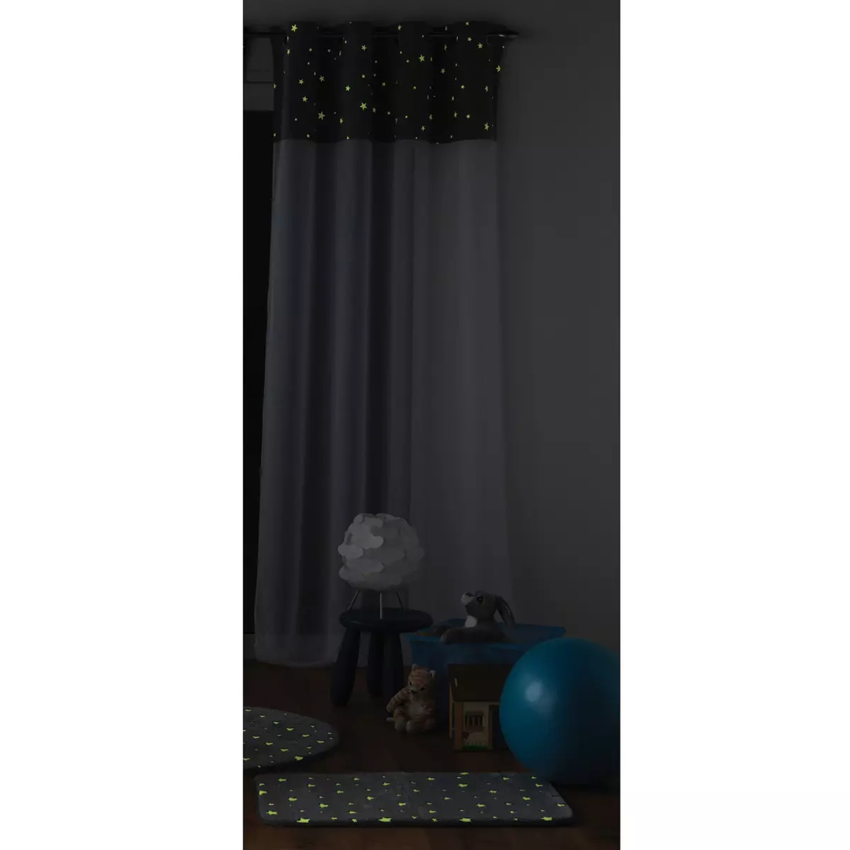 Voilage phosphorescent enfant (140 x 240 cm) Moonlight Gris 6