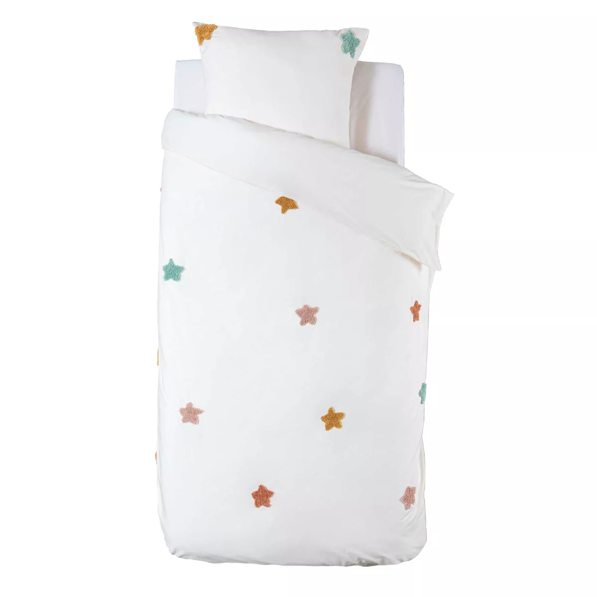 Housse de couette et une taie enfant coton (140 cm) Etoile Multicolore 3